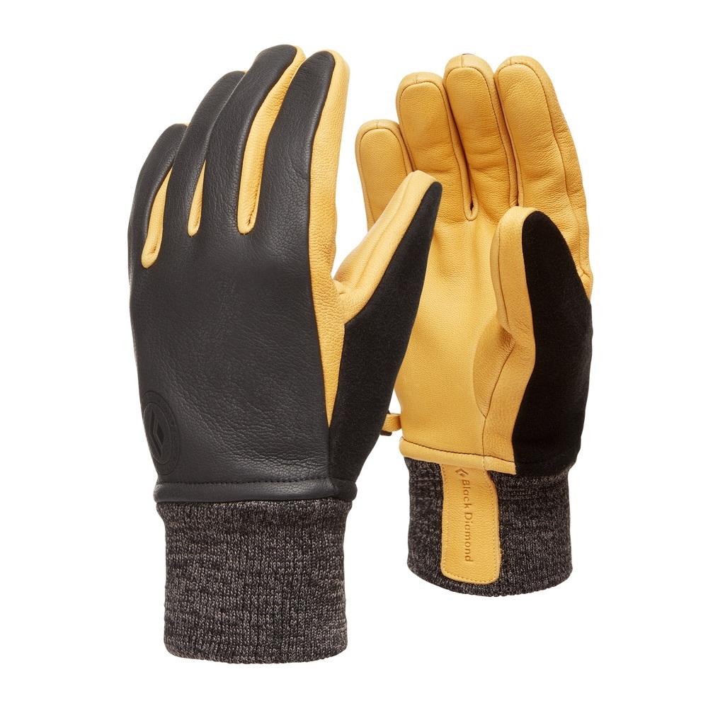Black Diamond “DIRT BAG” gloves, yellow and black, size small